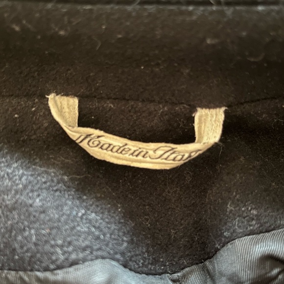 Vintage belted black cashmere and angora Armonia double-breasted peacoat - Picture 7 of 7